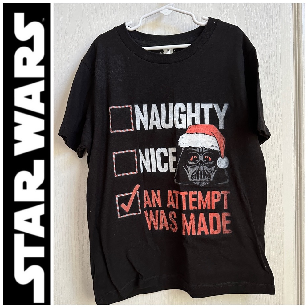 NWOT, Disney Star Wars Darth Vader Christmas Shirt Kids Medium